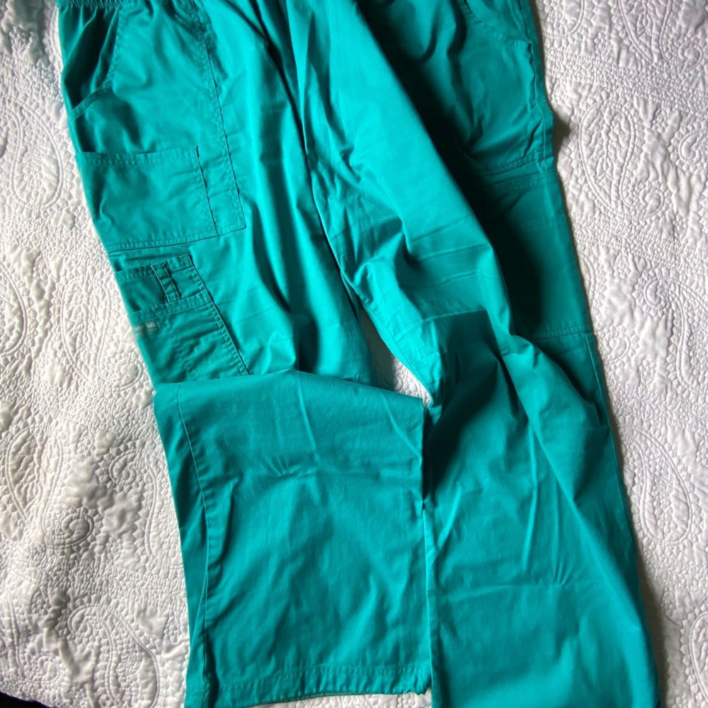 Teal Cherokee Scrub Cargo Pants